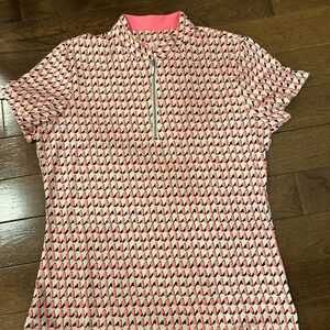 Stylish Pink and Black Women's Golf Top